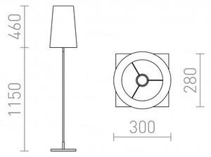 LULU stojanová černé stíidlo/noha černá chrom 230V E27 28W - RED - DESIGN RENDL