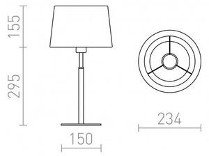 BROADWAY stolní bílá chrom 230V E27 42W - RED - DESIGN RENDL