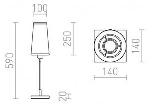 LULU stolní bílá/černá chrom 230V E27 28W - RED - DESIGN RENDL