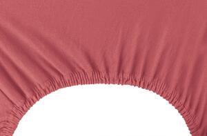 FLHF Bavlněné jersey prostěradlo Amber, starorůžová Rozměr: 140-160x200 cm