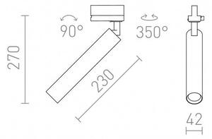 DARRIN pro tříokr. lištu bílá 230V LED 6W 24° 3000K - RED - DESIGN RENDL