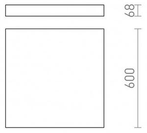 LARISA SQ 60 DIMM stropní bílá 230V LED 100W 3000K 4000K 6500K - RED - DESIGN RENDL