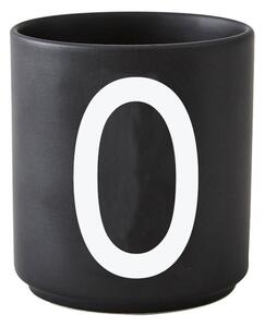 Černý porcelánový hrnek Letter O Design Letters