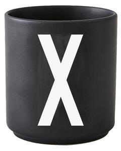 Černý porcelánový hrnek Letter X Design Letters