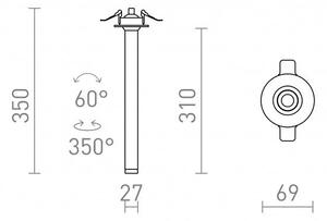 RED R14350 LUMIS 31 DIMM zápustná černá 230V LED 10W 38° 3000K - RED - DESIGN RENDL