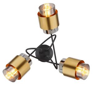 Globo 15560-3D - Přisazený lustr MILLEY 3xE27/40W/230V černá/mosaz