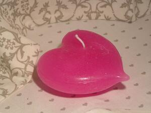 VÁLA Valentýnská svíčka srdce ploché - růžové