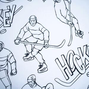 Jerry Fabrics Bavlněné napínací prostěradlo 90x200 + 25 cm - Lední hokej