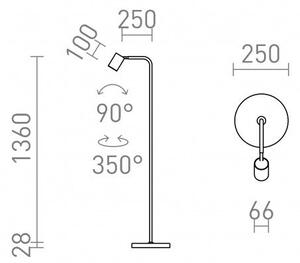 FLYNN I stojanová bílá 230V GU10 9W - RED - DESIGN RENDL