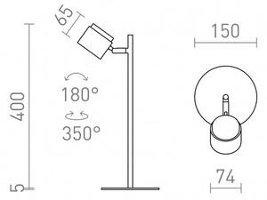 NOVA stolní černá chrom/mléčný akryl 230V LED 4.2W 3000K - RED - DESIGN RENDL