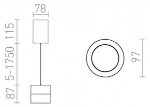 JUNIPER závěsná stahovatelná bílá chrom 230V LED 15W 30° 3000K - RED - DESIGN RENDL