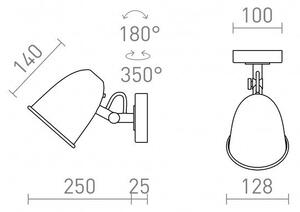 DANNY nástěnná bílá matný nikl 230V E14 5W - RED - DESIGN RENDL