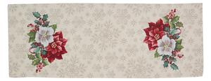 Tegatex Gobelínový ubrus vánoční - květy hvězd s vločkami Velikost: 40*100 cm