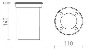 RED R14096 AKCE - ORBU R zápustná nerezová ocel 230V GU10 15W IP67 - RED - DESIGN RENDL