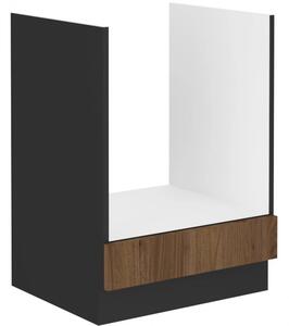 Sporáková skříňka TOVA - 60 cm, ořech okapi / černá