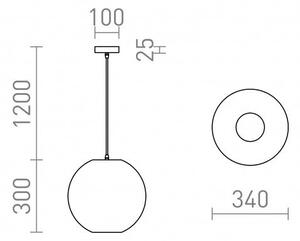 COSIR 34 závěsná černá 230V E27 15W - RED - DESIGN RENDL