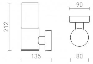 RED R14129 QUINN nástěnná černá jantarové sklo 230V E27 11W IP54 - RED - DESIGN RENDL