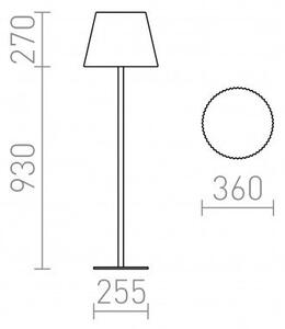BOSANOVA 120 stojanová bílé PVC/antracitová 230V E27 25W IP65 - RED - DESIGN RENDL