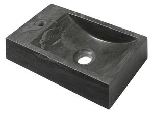 Černé kamenné umývátko 40x22 cm Blok – Sapho