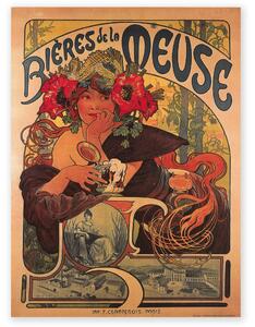 Plakát Alfons Mucha Bieres, 24 x 32 cm