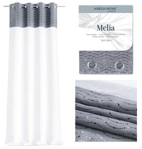 FLHF Dekorační záclona Melia s kroužky, bílá Rozměr: 140 x 250 cm