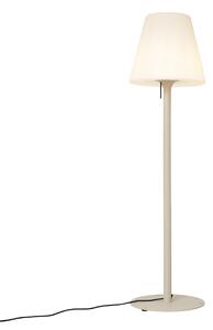 Moderní venkovní stojací lampa béžová s bílým stínidlem IP44 - Big Virginia