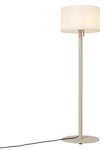 Skandinávská venkovní stojací lampa béžová s bílým stínidlem IP44 - Mississippi