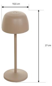 Lindby LED dobíjecí stolní lampa Arietty, béžová, sada 2 kusů, hliník