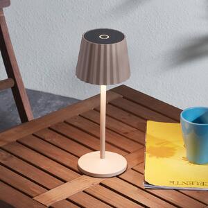Lindby LED dobíjecí stolní lampa Esali, béžová, sada 2 kusů, hliník