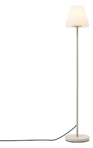 Venkovní stojací lampa béžová s bílým stínidlem IP65 - Virginia