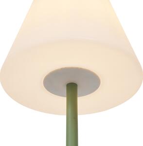 Venkovní stojací lampa zelená s bílým stínidlem IP65 - Virginia 3