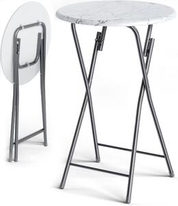 Deuba Barový skládací stůl Ø60cm - bílý