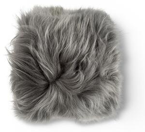 Polštářek z ovčí kůže - dlouhý chlup, oboustranný 50x50, šedý Dlouhý chlup 10-20 cm