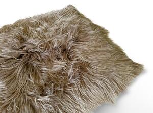 Kožený koberec z ovčí kůže - dlouhý chlup - šedohnědý taupe - 2K - rovný 2 kůže Dlouhý chlup 10-20 cm