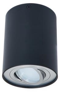 BERGE Podhledové bodové svítidlo 100-CPA výklopné - kruhové - černá stříbrná + patice GU10