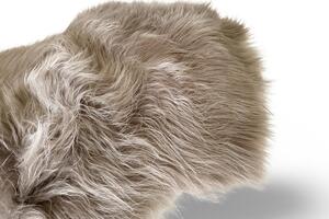 Islandská jehněčí kůže, šedobéžová - taupe, barvená, dlouhý chlup, velikost III Dlouhý chlup 10-20 cm II - 100-110 cm