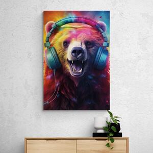 Obraz medvěd se sluchátky