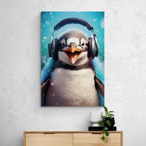 Obraz tučňák se sluchátky