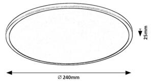 Rabalux 71155 - LED Stmívatelné stropní svítidlo EZIO LED/15W/230V 3000K 24 cm
