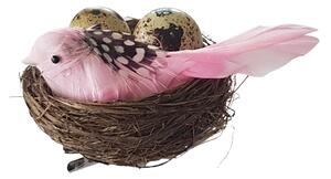 IDARY Ptáček v hnízdě s vajíčky - růžový