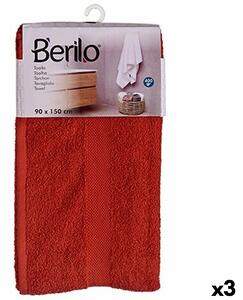 Berilo Ručník na toaletu 90 x 150 cm Cihlově červená barva (3 kusů)