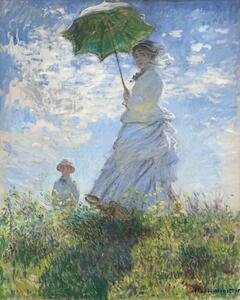 Obrazová reprodukce Žena se slunečníkem - Madame Monet a její syn, Claude Monet