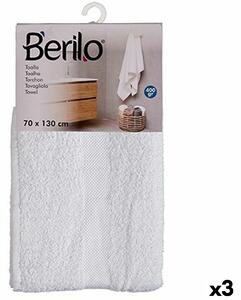 Berilo Ručník na toaletu Bílý 70 x 130 cm (3 kusů)