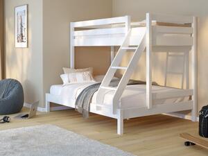 Patrová postel pro 3 Harry - bílá Bílá 90x200 cm