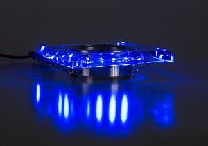 BERGE Podhledové bodové svítidlo BRG71025 nevýklopné - GU10 - čtverec + svítící LED pásek 3W modrá