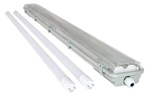 BERGE Prachotěsné svítidlo + 2x LED trubice High Lumen - T8 - 120cm - 18W - neutrální bílá - 4680Lm