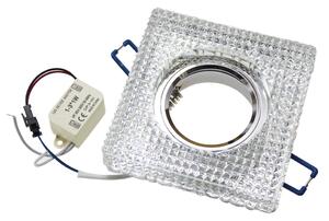 BERGE Podhledové bodové svítidlo BRG70454 krystal + LED žárovka GU10 5W - studená bílá