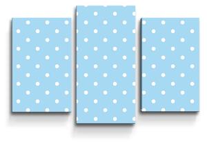 Sablio Obraz - 3-dílný Bílé tečky na modré - 75x50 cm