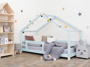 Dětská postel domeček LUCKY s bočnicí - Světle modrá, Rozměr: 70 x 160 cm