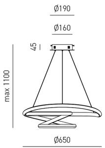 Gea Luce DIVA S G BIANCO - LED Stmívatelný lustr na lanku DIVA LED/44W/230V bílá